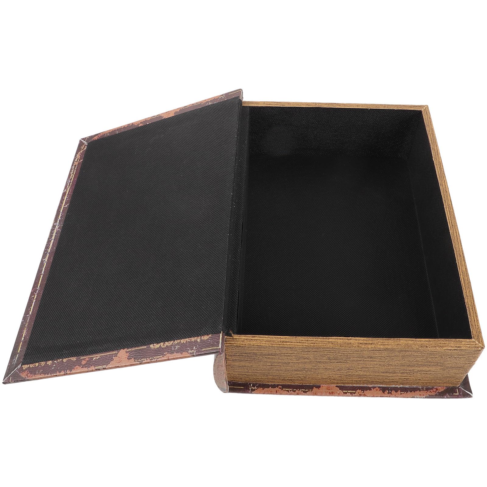Boîte de rangement en bois vintage faux livre décoratif rétro pour table d'appoint