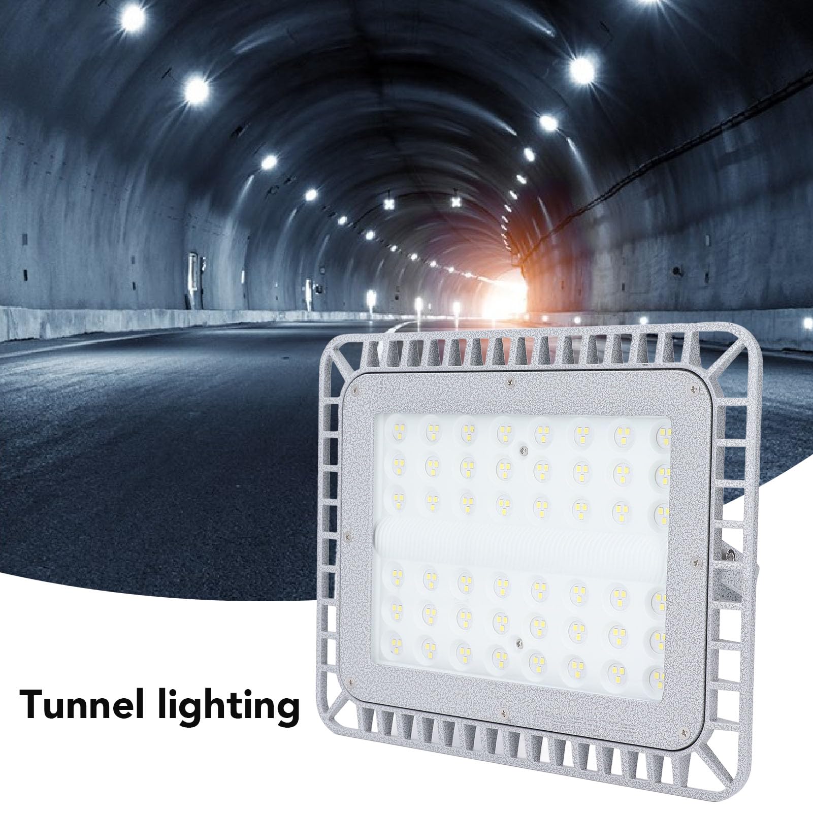 Rengue Światło Przeciwwybuchowe LED 100W 12000lm 5000K Oświetlenie Fabryki Przemysłowej | Gb Odporny na Eksplozję.Nieprzepuszczalny dla Pogody.Odlew aluminiowy.Żywotność 50 000 Godzin.Elastyczny montaż wspornika.