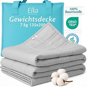 Ella Gewichtsdecke 135x200 7kg, Bettdecke aus Baumwolle, Grau
