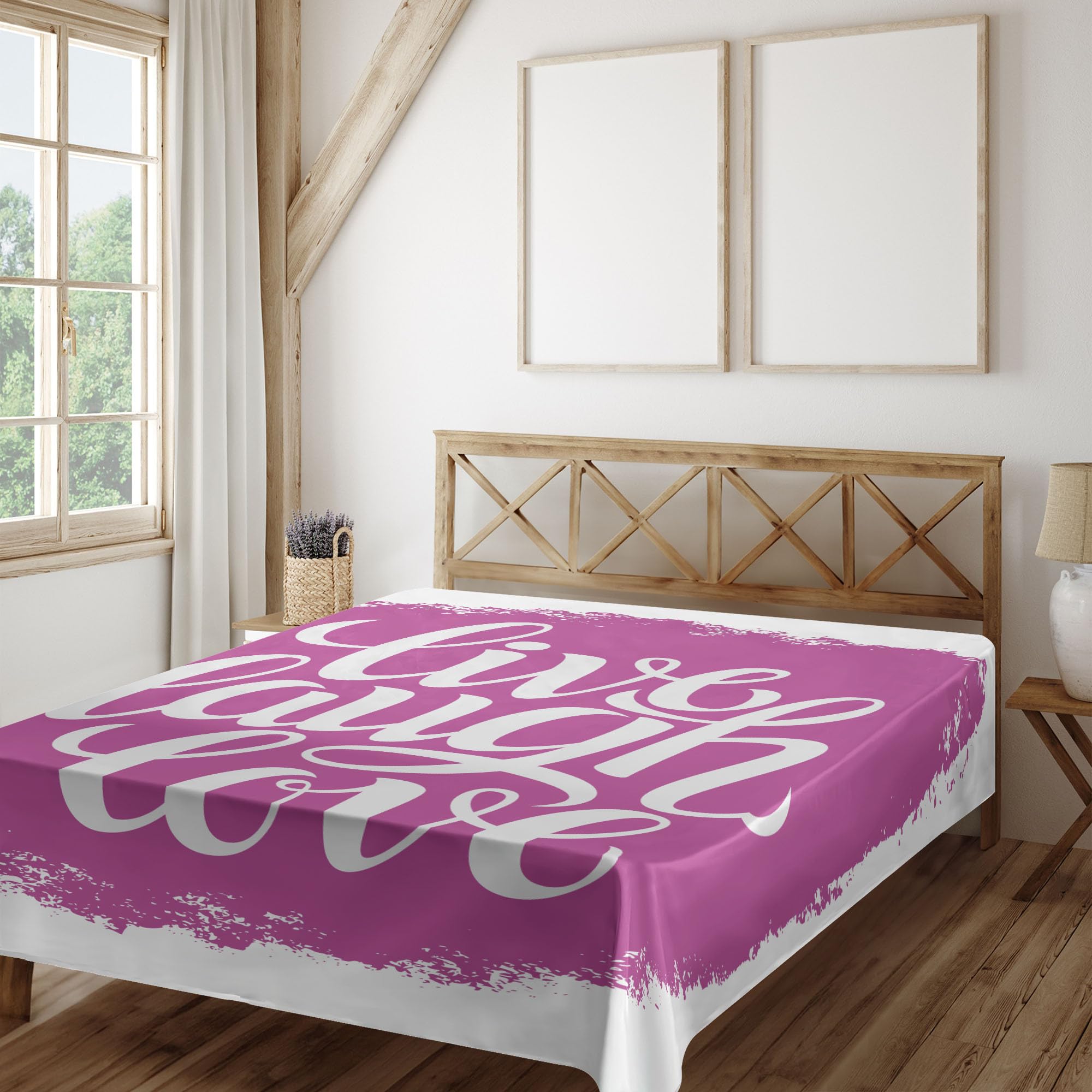 Ambesonne Union Jack Flat Sheet, Classic Traditional Flag United Kingdom Modern British Loyalty, Soft Comfortable Top Sheet Decorative Bedding 1 Piece, Twin Size, Royal Blue White