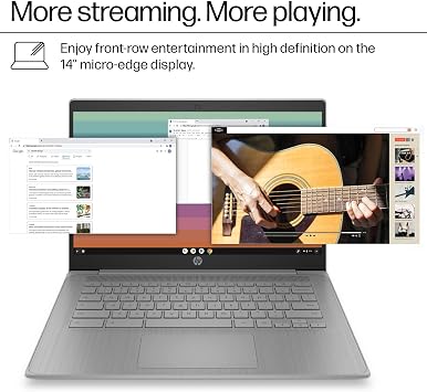 HP 14 Laptop 2026 Student Business, Office 365, Intel N4500 CPU, 4GB RAM | Copilot AI, Ultra-Portable, Long Battery Life, Fast Charge, Webcam, WiFi 6, Chrome OS for Everyday Use, Gray