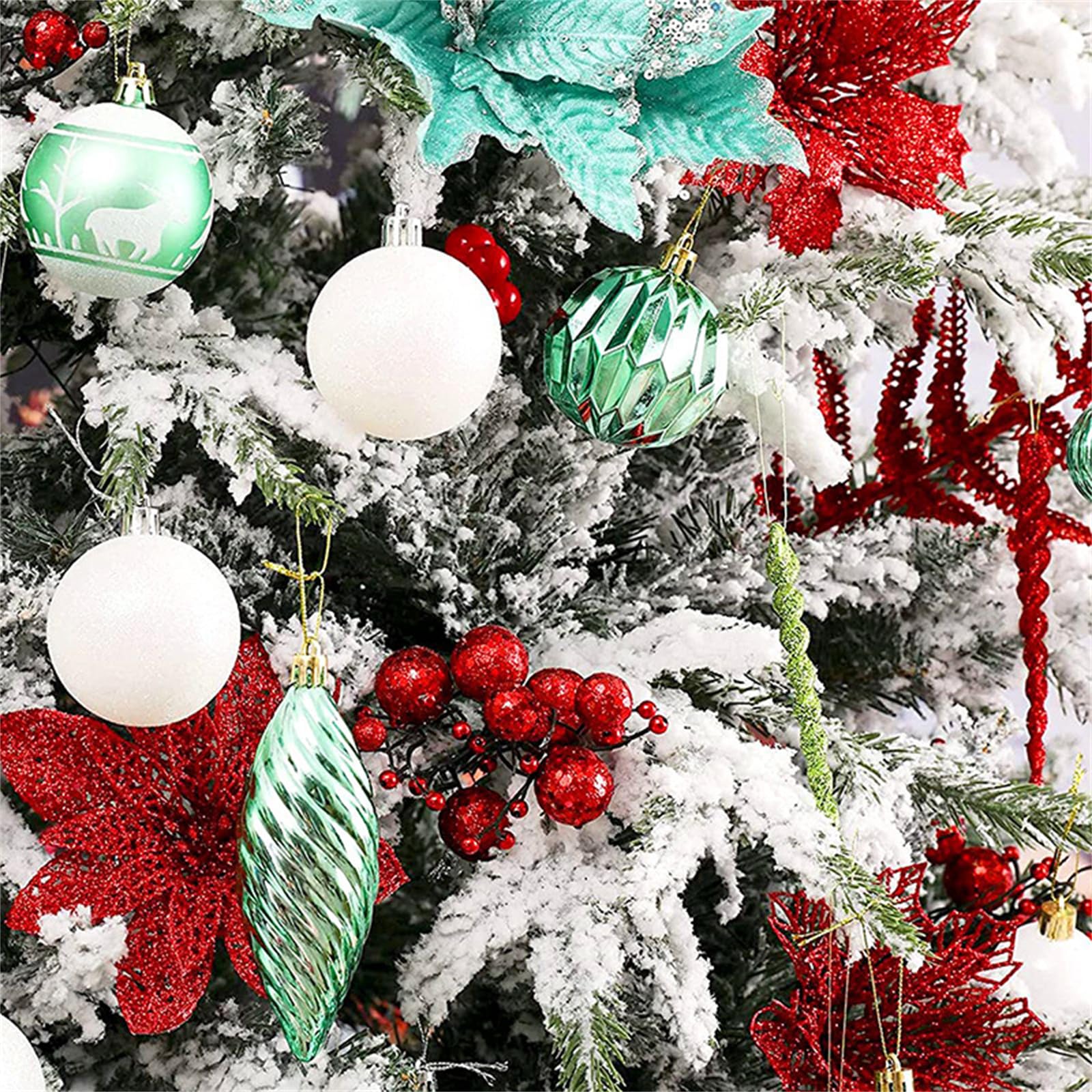 Tannenbaum Kugeln, Weihnachtlicher Baumschmuck, Weihnachtsbaumkugeln Plastik Weihnachtsbaumkugel Personalisiert, 100pcs/Set Weihnachtskugel Geschenkpaket Bemalte Kugel Weihnachtsbaum AnhäNger (#4)