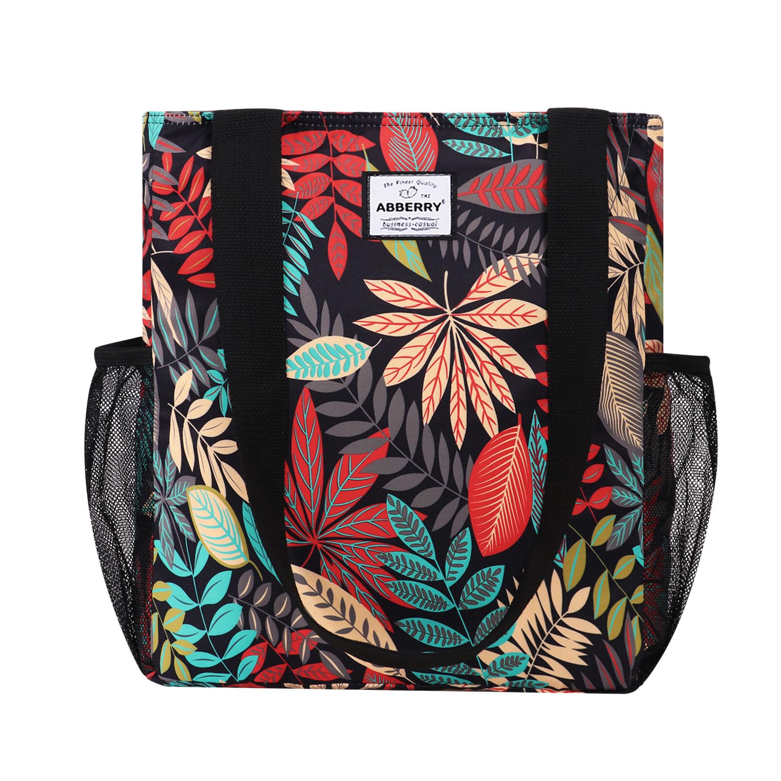 ABBERRYWomen Floral Tote Bags Large Shoulder Bag Fashion Handbag with Zipper Closure for Gym Hiking Picnic Travel Beach