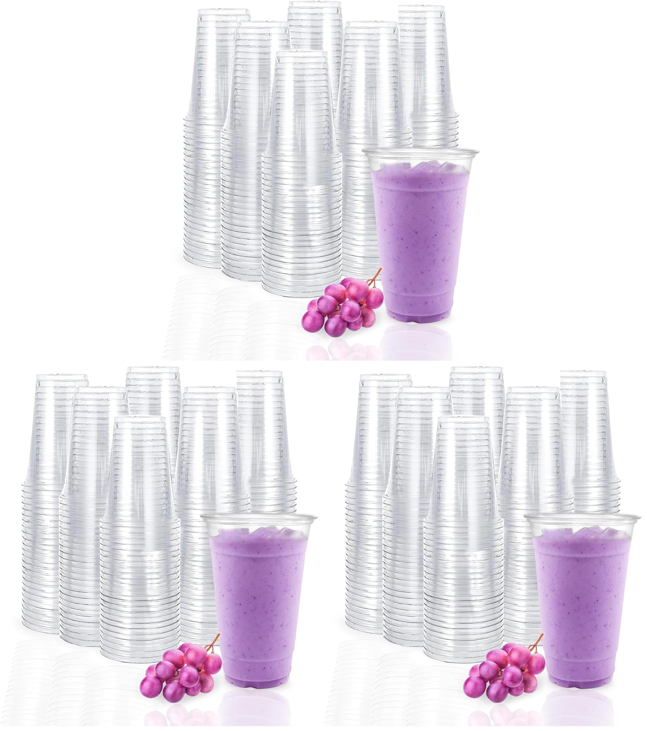 TashiBox 100 Count - 16 Ounce Plastic Cups, Ice Coffee Cups To Go - Crystal Clear PET Party Cups — Amazon image 10