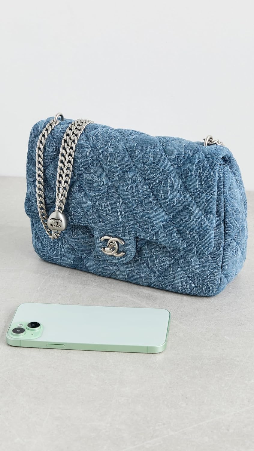 WHAT GOES AROUND COMES AROUND Women's Pre-Loved Chanel Blue Denim Sweet Camellia Crush Bag - Image 3