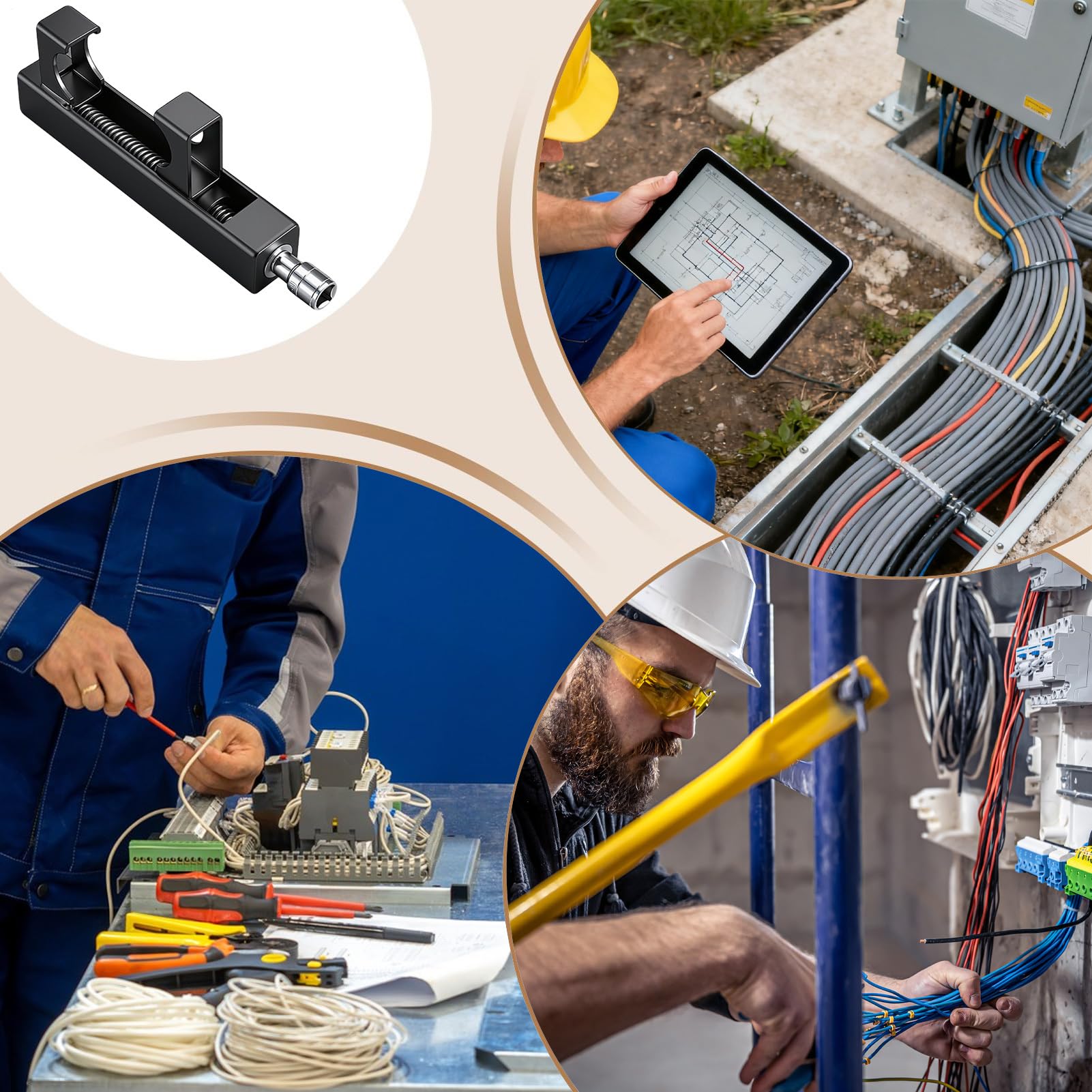 Tenditore di recinzione,Strumento di tensione del cavo per lavori elettrici,Tenditore a risparmio di sforzo per il fissaggio di connettori robusti - per Responsabili Manutenzione Installatori