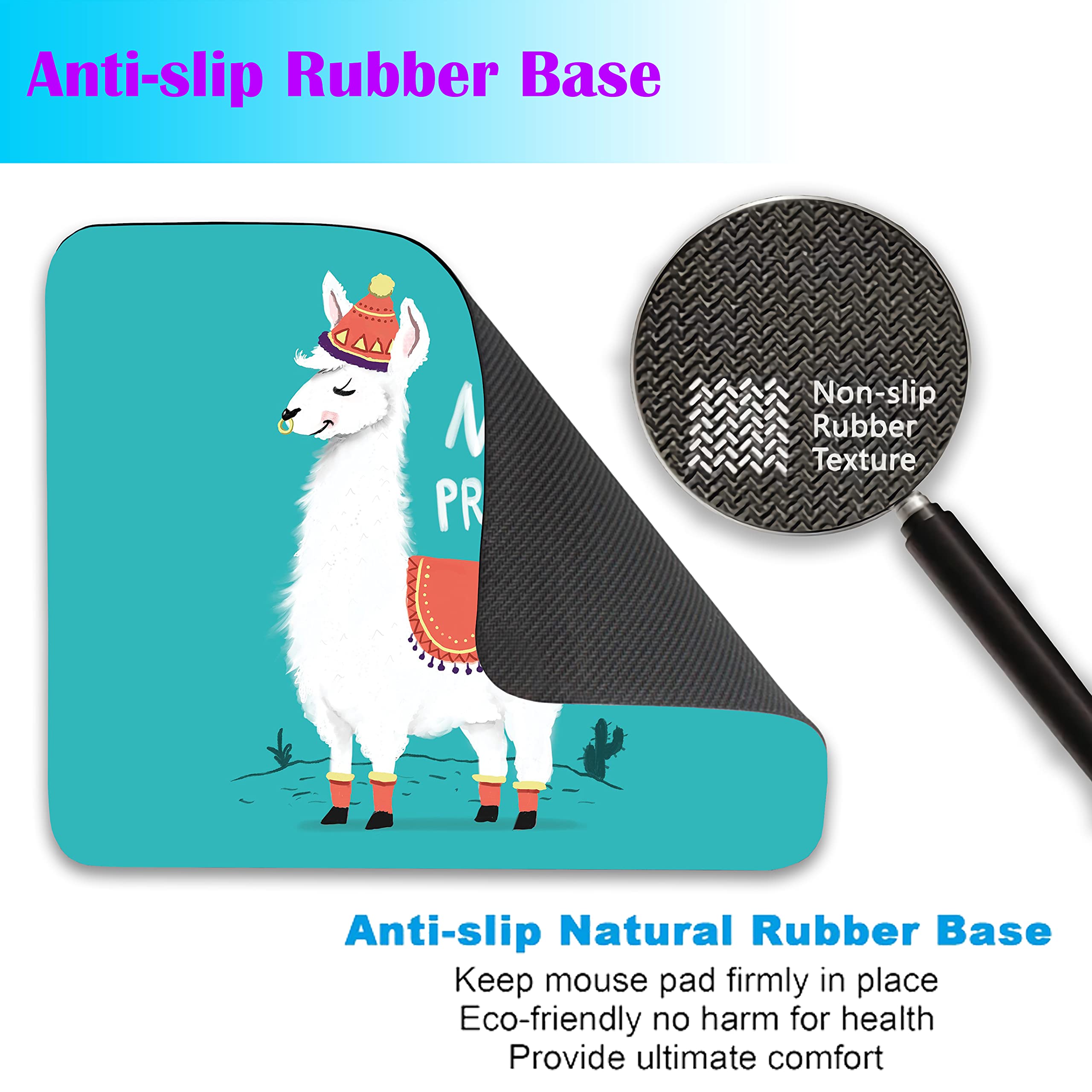 Carino Alpaca Animali Divertenti Mouse Pad Con Bordo