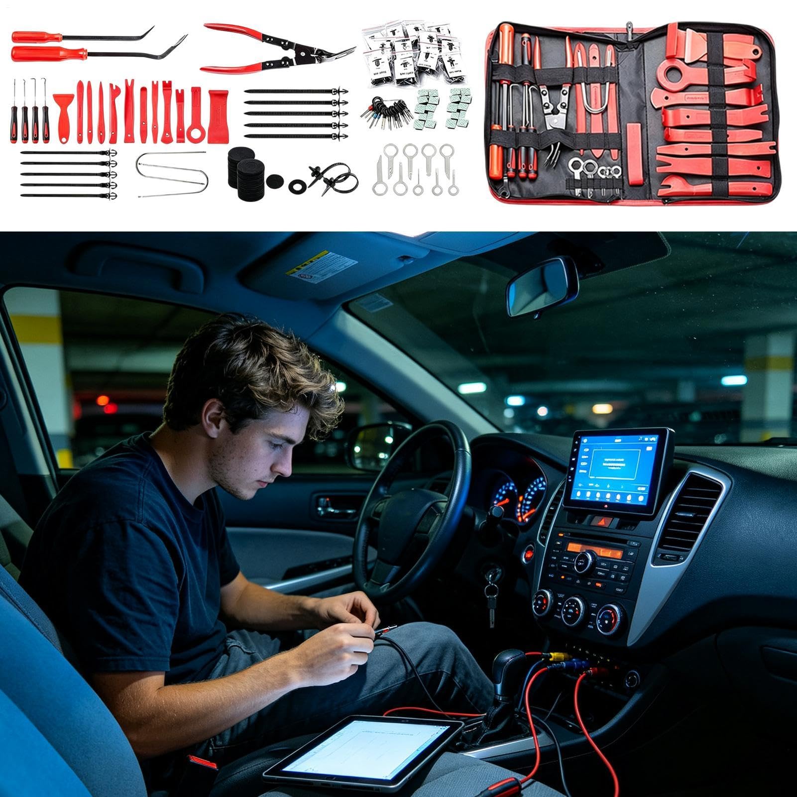 Herramienta genérica Desmontaje Recorte Equipo Mantenimiento Recorte Vehículo | Herramienta Desmontaje Panel Panel de instrumentos para tapicería Radio Tablero Coche Sedán Camión SUV Casa Garaje