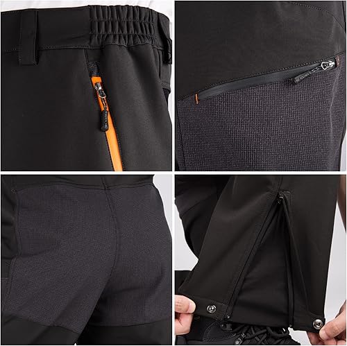 Vista 3 de FREE SOLDIER Waterproof Mens Ski Pants Hiking Outdoor Snowboard Snow Pants with Bottom Leg Zipper