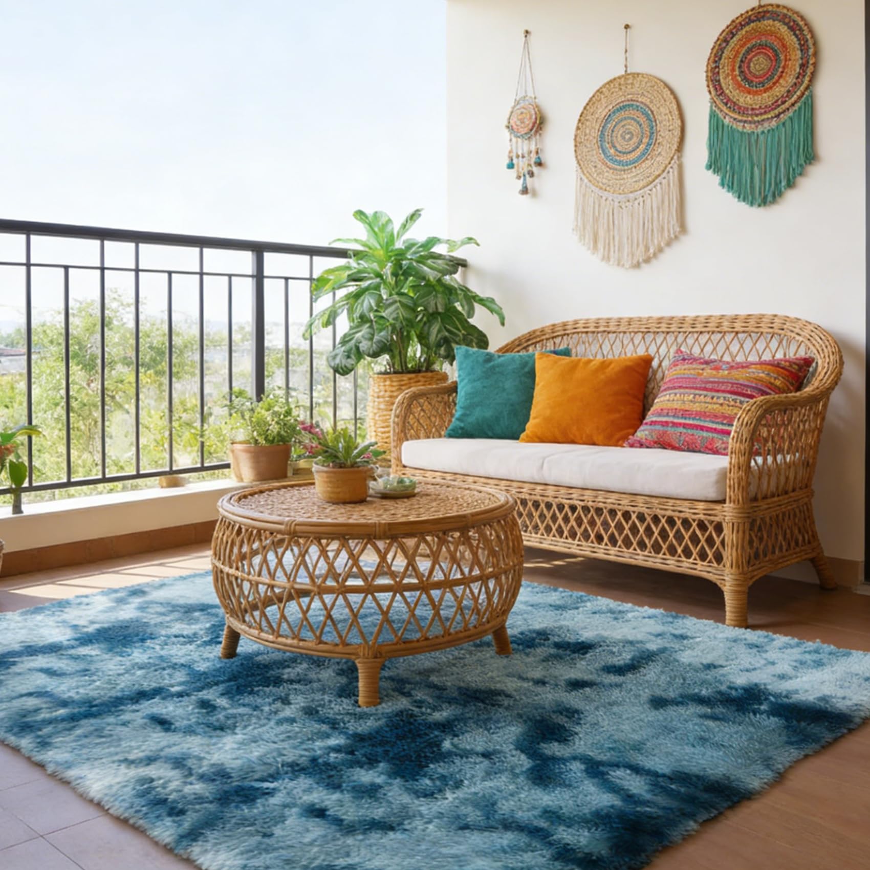 Alfombra Dormitorio 150 x 170 cm, Súper Grueso Lavable a Máquina Duradero, Antimanchas, Resistente a La Humedad, Alfombra Salon de Habitacion, para Sala de Estar, Azul Oscuro