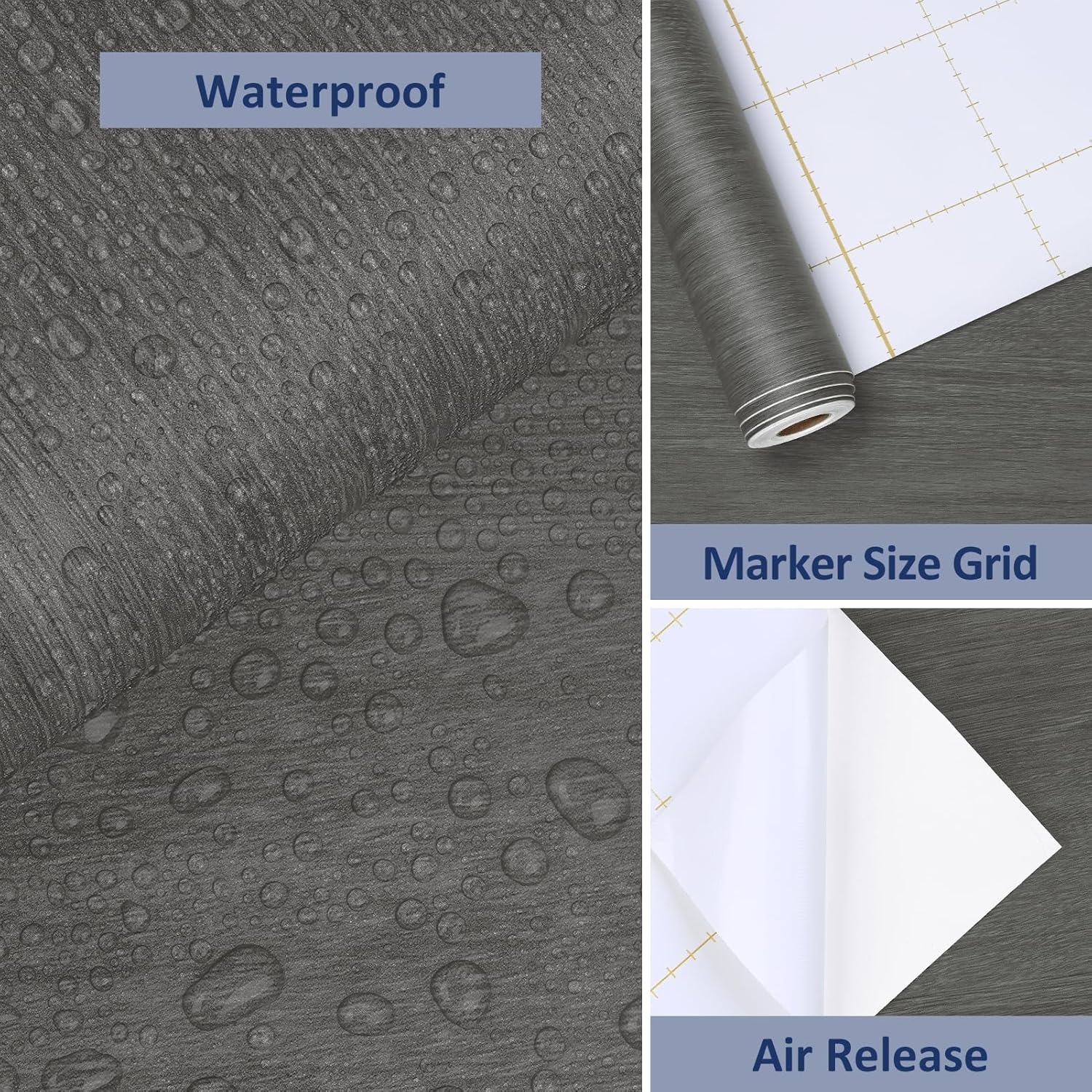 WESTICK Grey Wood Contact Paper for Cabinets Removable Wooden Wallpaper Peel and Stick Countertops Waterproof Wooden Vinyl Wrap Grey Wood Grain Contact Paper for Tables Desk Kitchen Wall 394" x 15.8"
