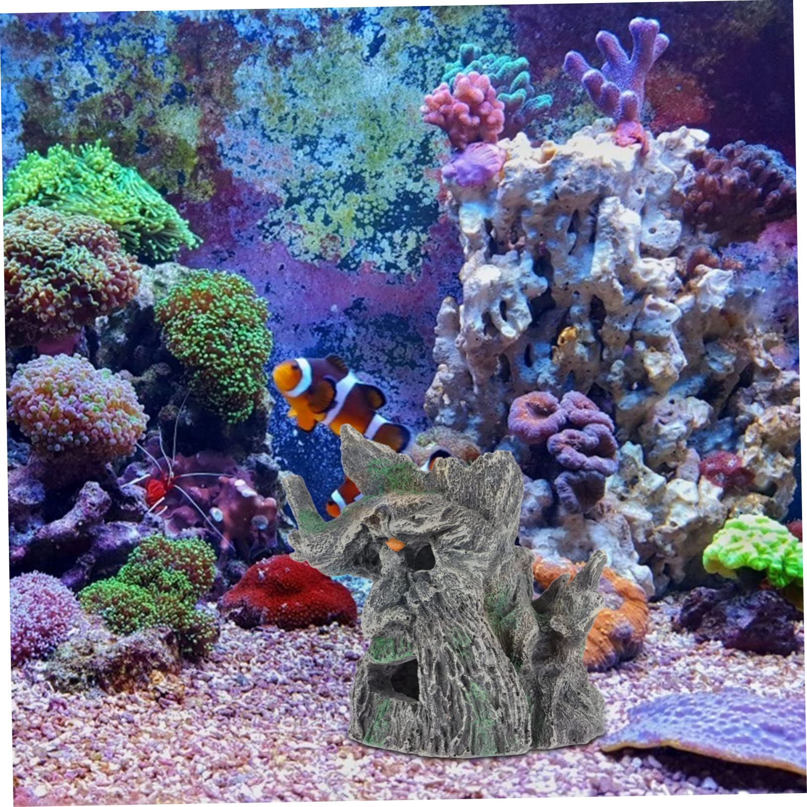 Adorno de Acuario para Peces Decoración de Paisaje Natural con Único para Peceras Accesorio de Jardín Acuático para Hábitats de Peces