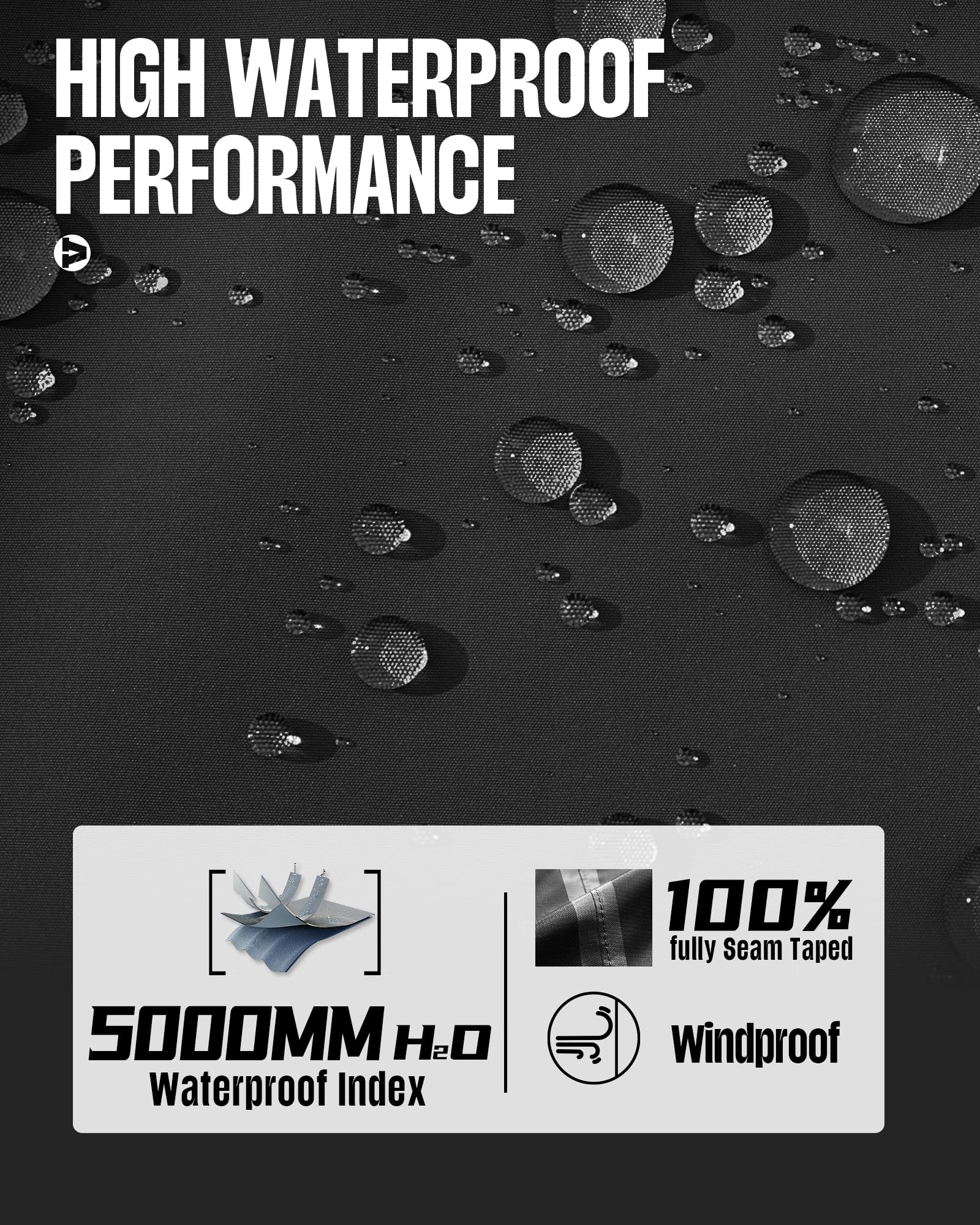 33,000ft Chaqueta impermeable para hombre, transpirable, ligera, para exteriores, cortavientos, con capucha