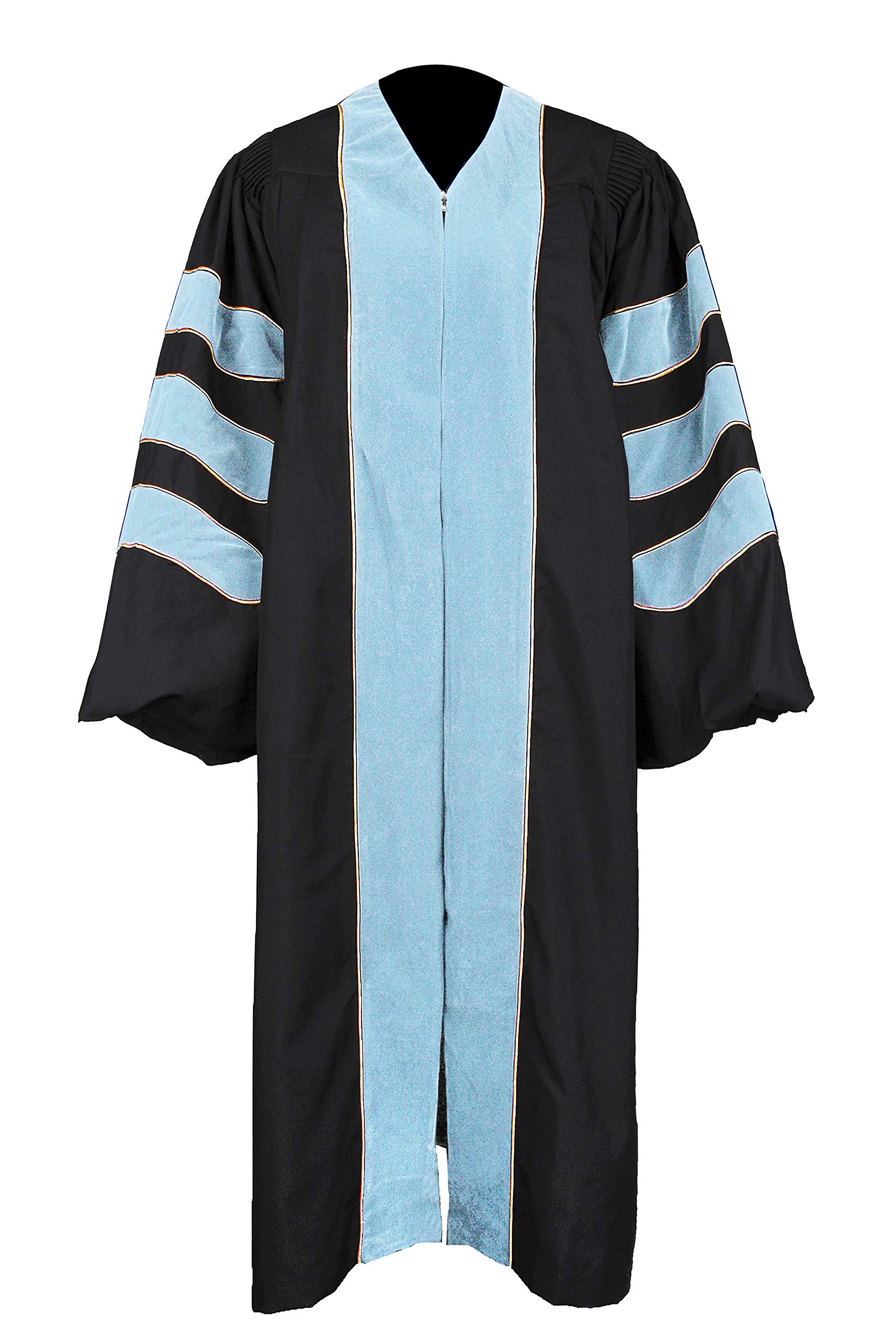 Newrara Unisex Deluxe Doctoral Graduation Gown,Doctoral Regalia Gown with Gold Piping