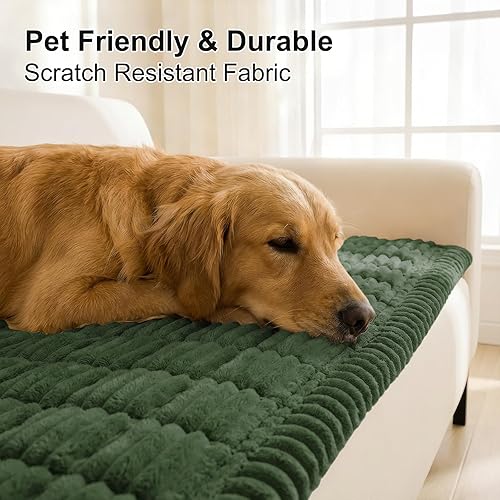 Miniatura 3 de Smiry Funda para Sofá para Perros Lavable, Fundas de Sofá para Mascotas Antideslizantes y Difusas para Sofá de 3 Cojines Apta para Mascotas, Fundas