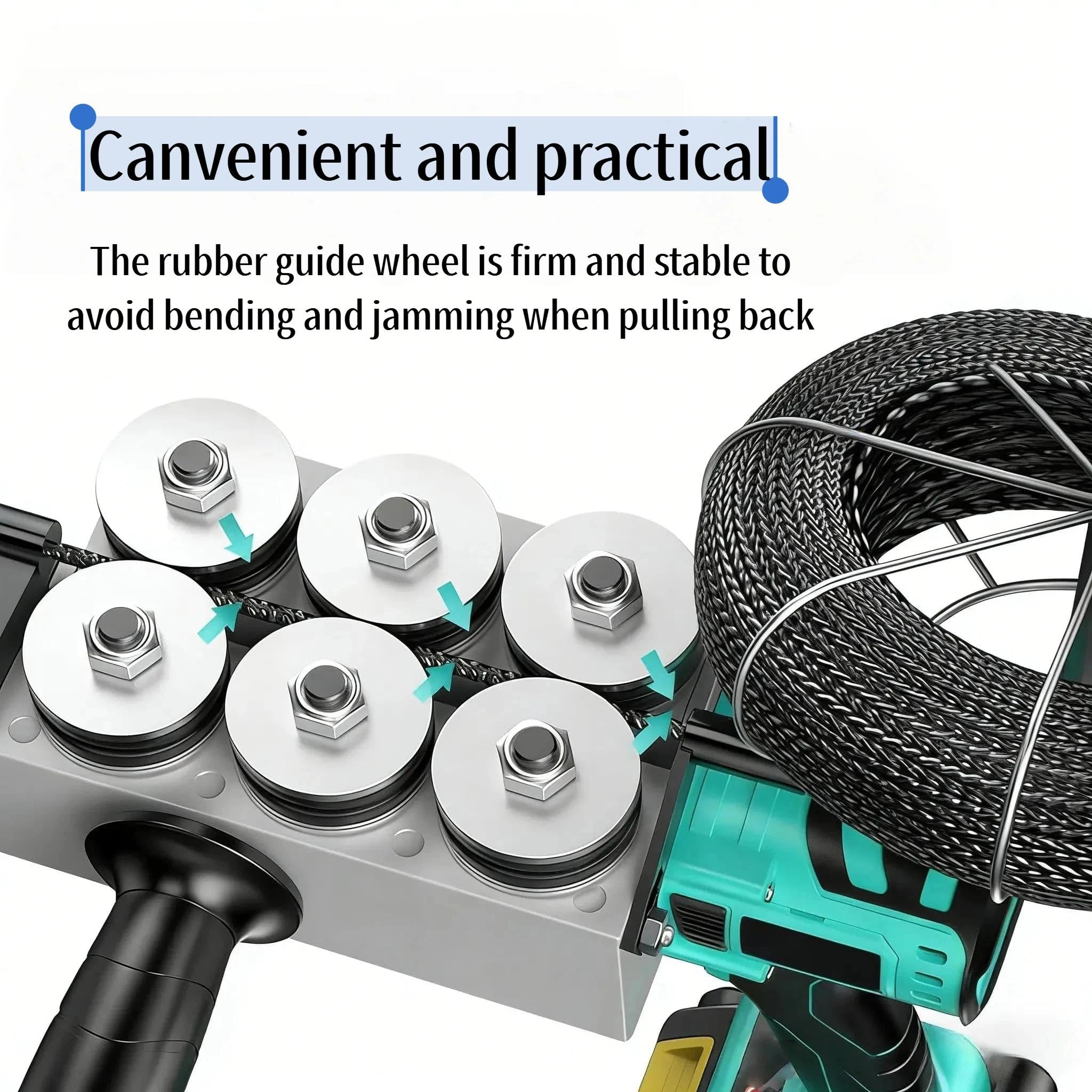 Extracteur De Fil De Ficelle D'éLectricien, Tire-fil Automatique 21V, Force de Traction 550N, Vitesse 40m/min, Enfileur de Câble pour Gaines et Tubes Encastrés, avec Lumière LED