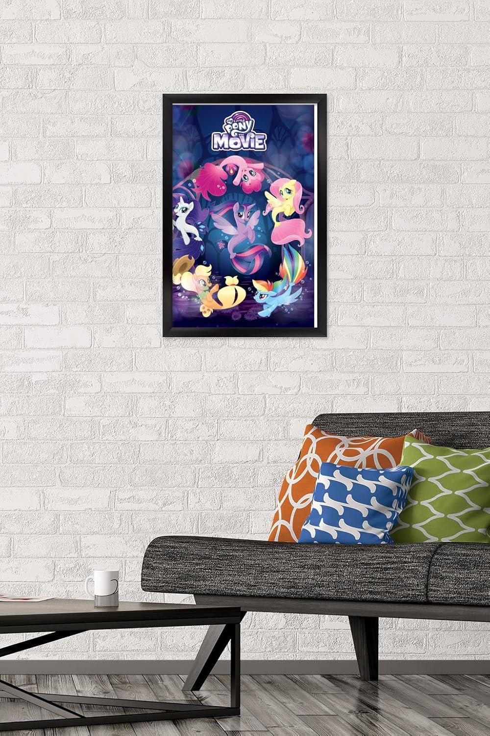 Trends International Hasbro My Little Pony Movie - Underwater Wall Poster, 14.725" x 22.375", Black Framed Version