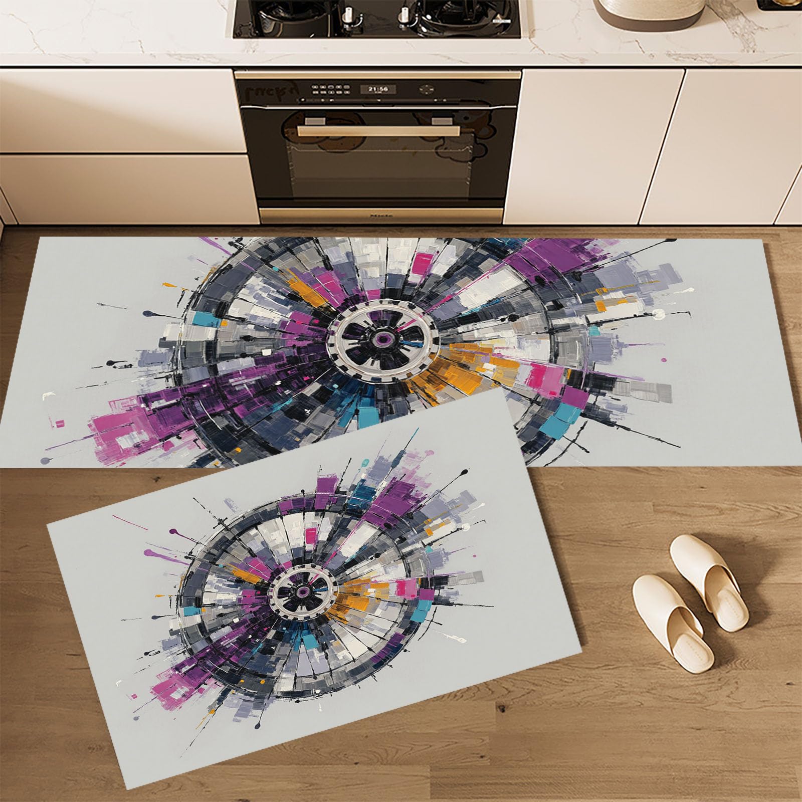 Tapis de cuisine lavables pour une décoration de la maison moderne et colorée