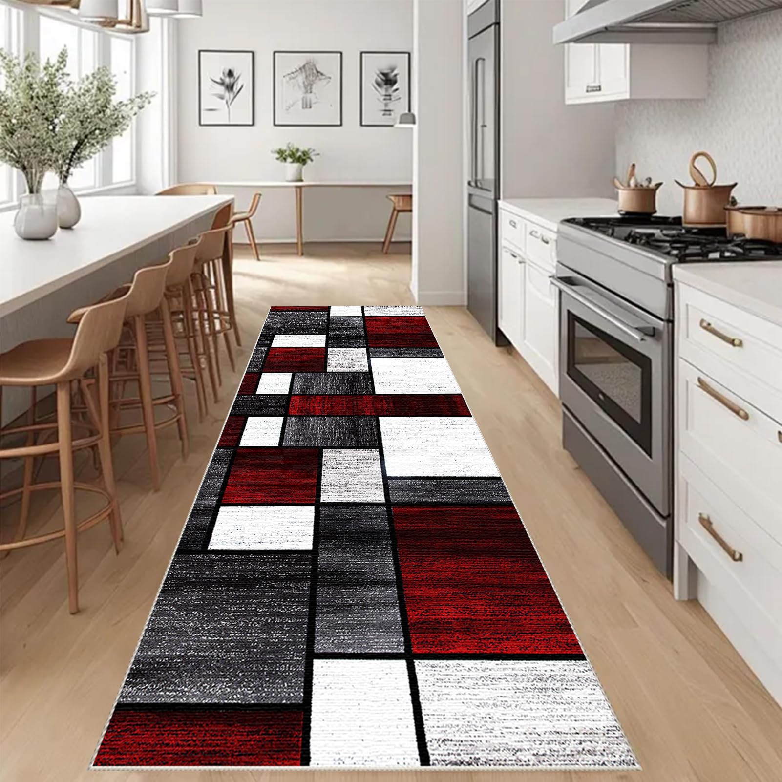 Antypoślizgowy chodnik kuchenny, dywanik do długiego korytarza, 120 x 250 cm nowoczesny dywan wejściowy do domu, zmywalny chodnik, dywanik do przedpokoju, kuchni pralni
