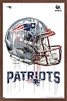 Vista 16 de Trends International NFL New England Patriots - Póster de pared con casco de goteo 20, 22.375 x 34 pulgadas, versión enmarcada negra