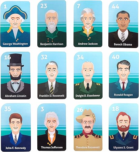 Miniatura 3 de Tarjetas Presidenciales de Estados Unidos - Herramienta de estudio actual y actualizada para presidentes de Estados Unidos Washington a través de