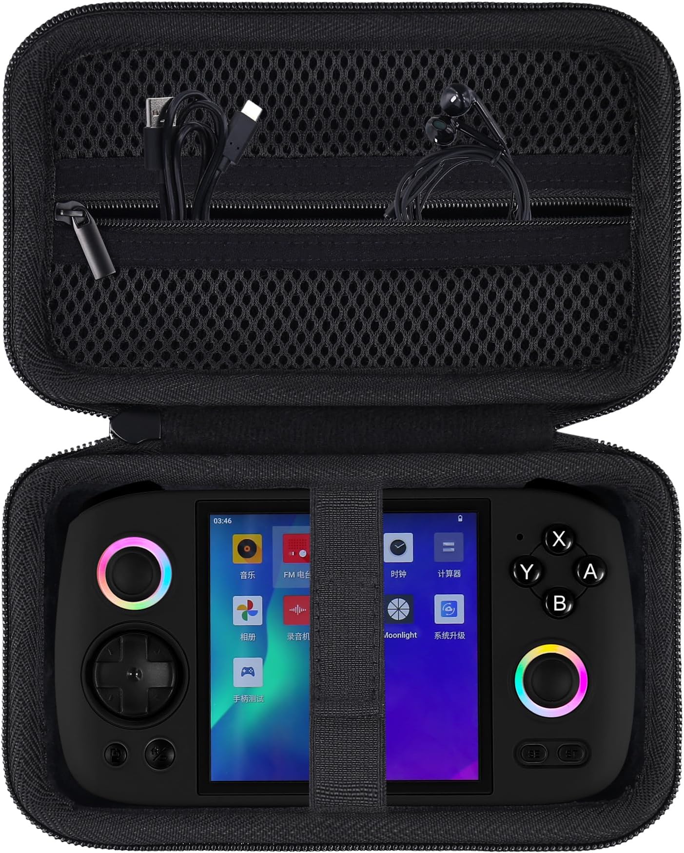 khanka Hard Travel Case Replacement for Anbernic RG Cube Unisoc T820 Handheld Game Console,Case Only.(Black)