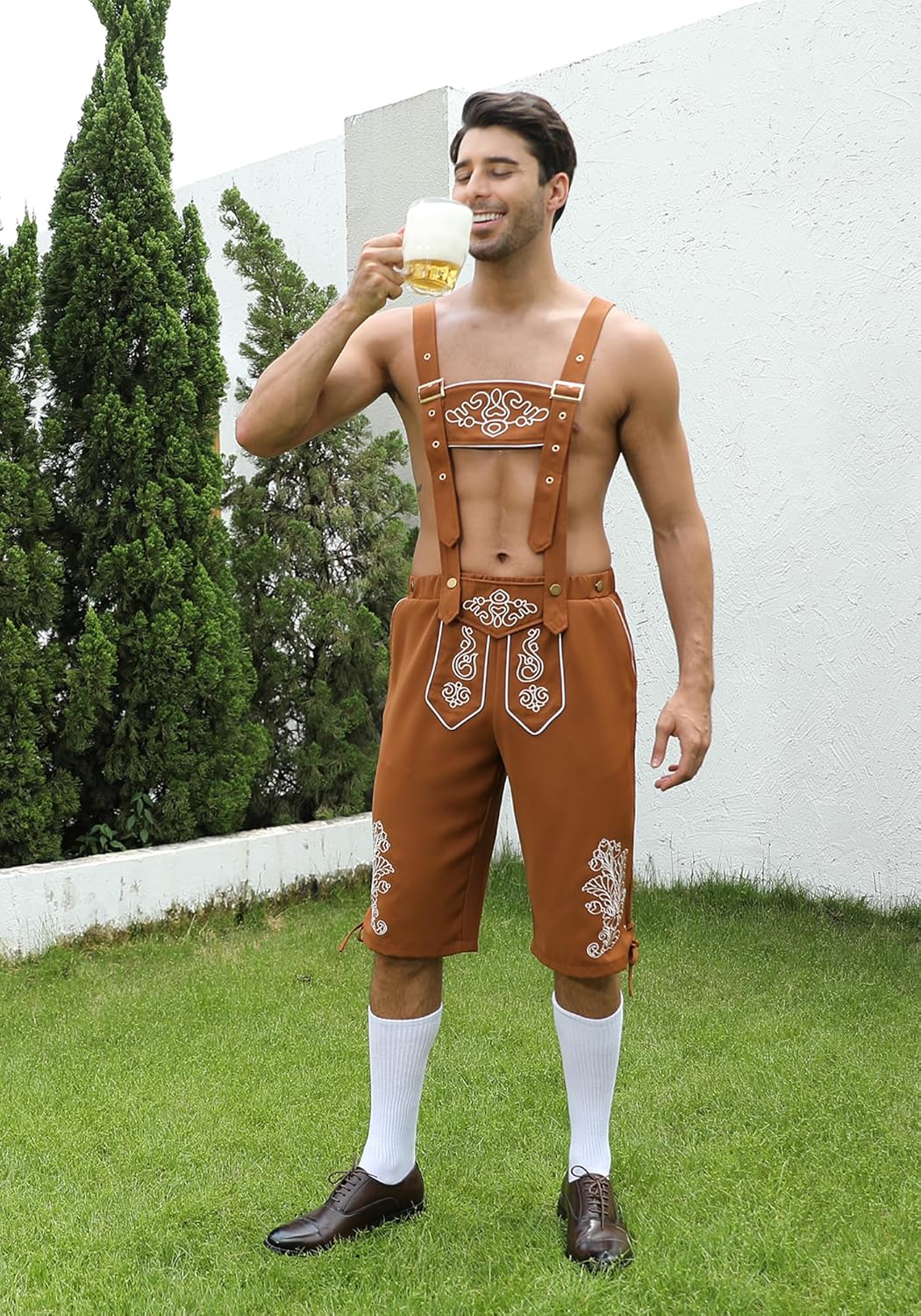Populus Mens Oktoberfest Lederhosen Outfit German October Festival Costume