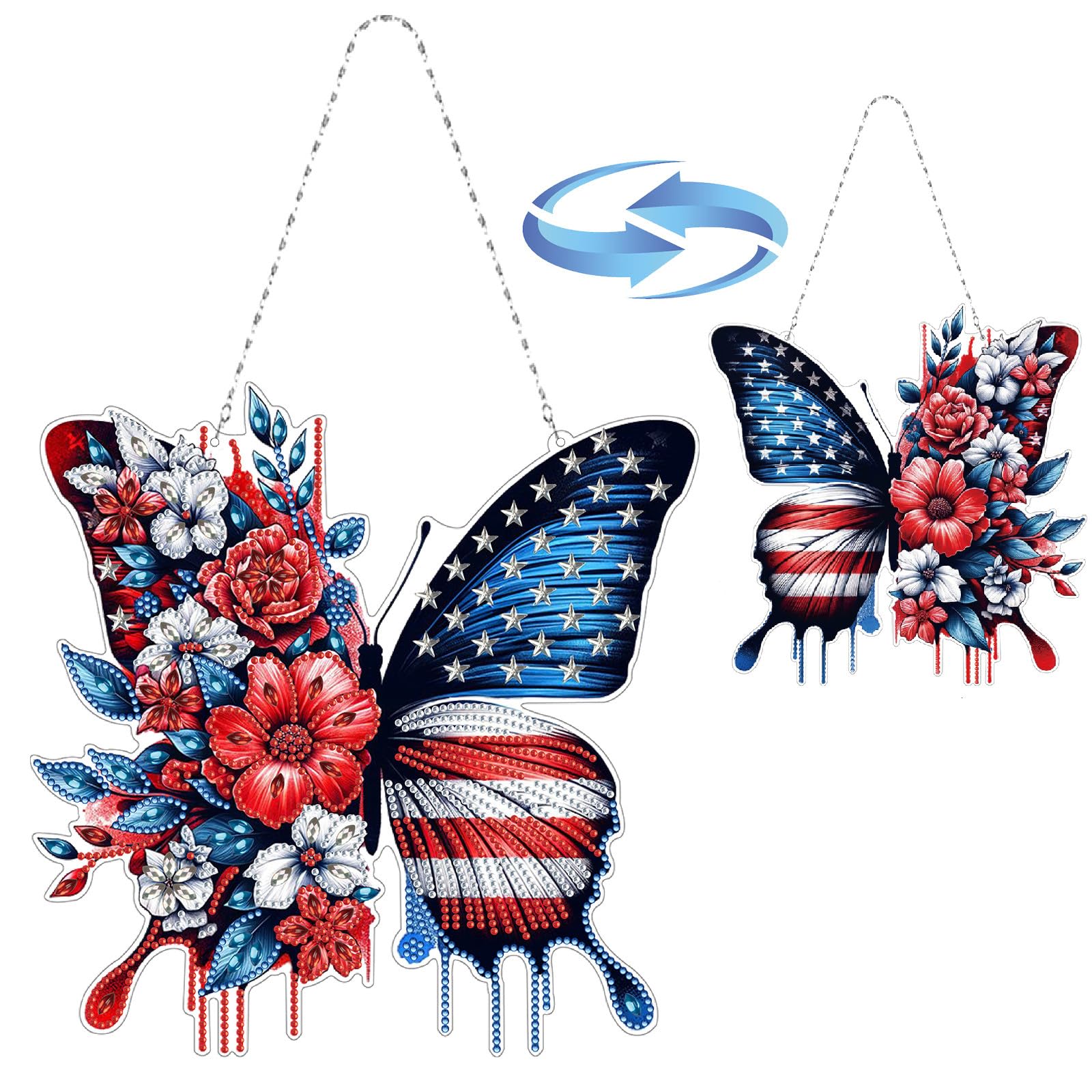 DIY Dot Diamond Pendant Diamond Art Painting American Eagle Creative Design Round Home Decoration Pendant Double Sided Pattern Single Sided Dot Diamo