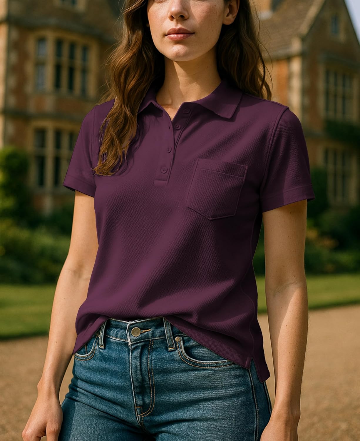 Andrew Scott Women's Golf Polo Shirts | Ultra Soft Quick Dry V Neck Button Collar Tops| Multi Packs & Colors - Image 2