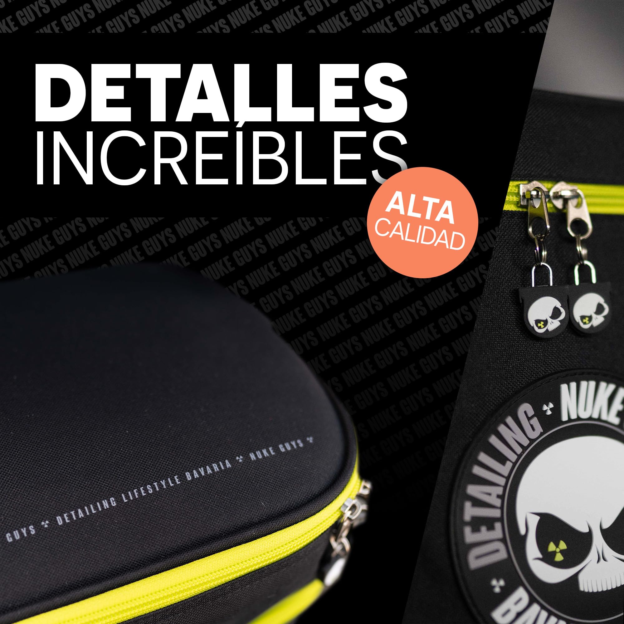 Nuke Guys Bolsa de detalles pequeña | Práctica para el maletero con velcro | Organizador para productos de cuidado del coche