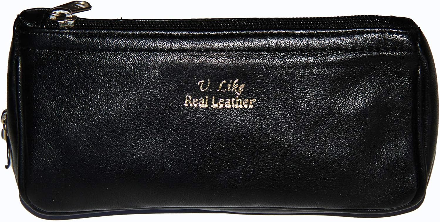 Real Genuine Leather Combination Case/Pouch for Storing Pipe & Tobacco Accessories in Black