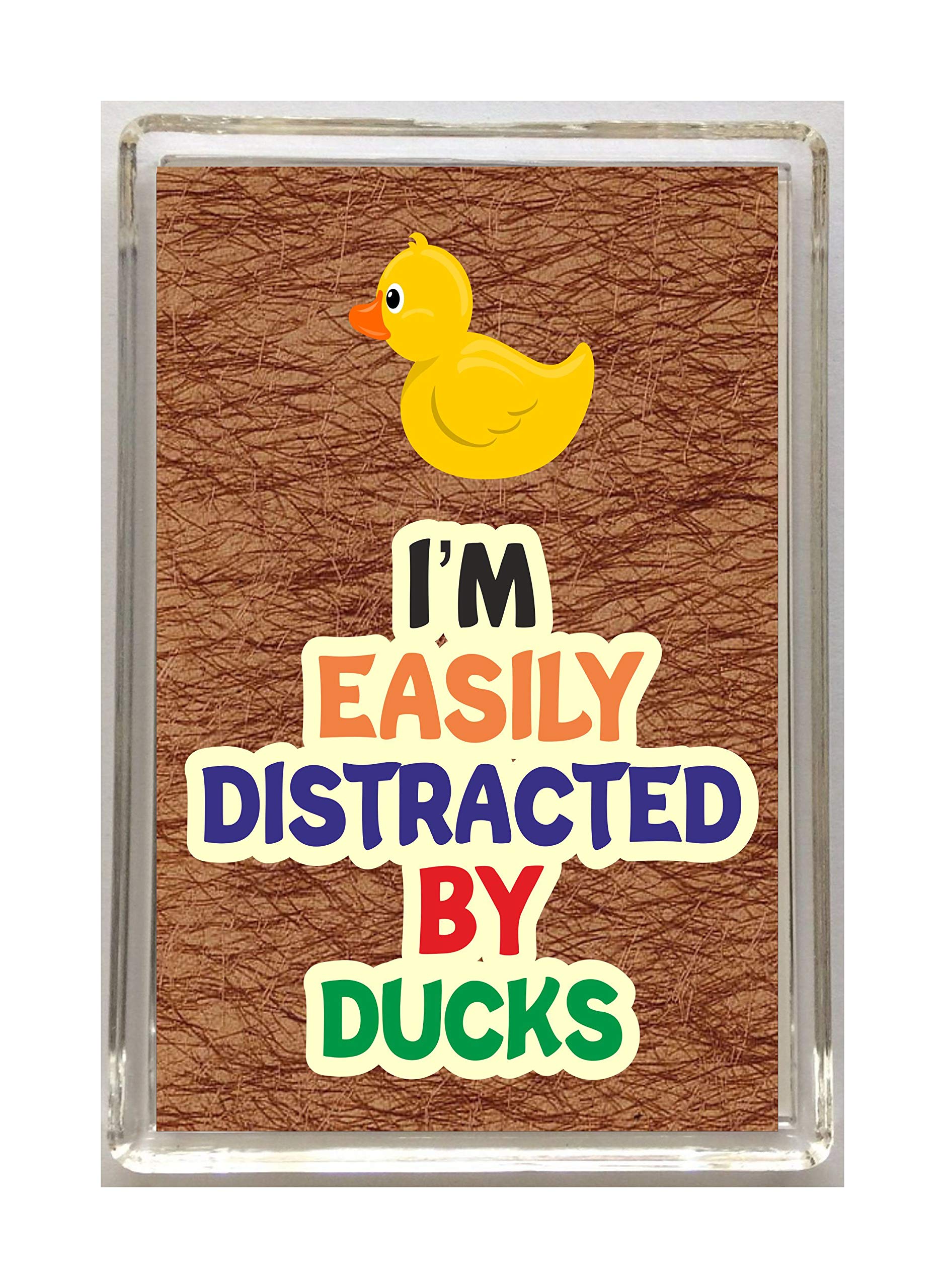 Clare's Cosmetics Multicolor Clare's Cosmetics' 'Fun Animal Lover Gift – I'm Easily Distracted By Ducks - Novelty Fridge Magnet