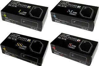 水野産業 【食品衛生法適合】 ニトリルグローブ 黒 ブラック パウダーフリー 100枚入 N460 (L)