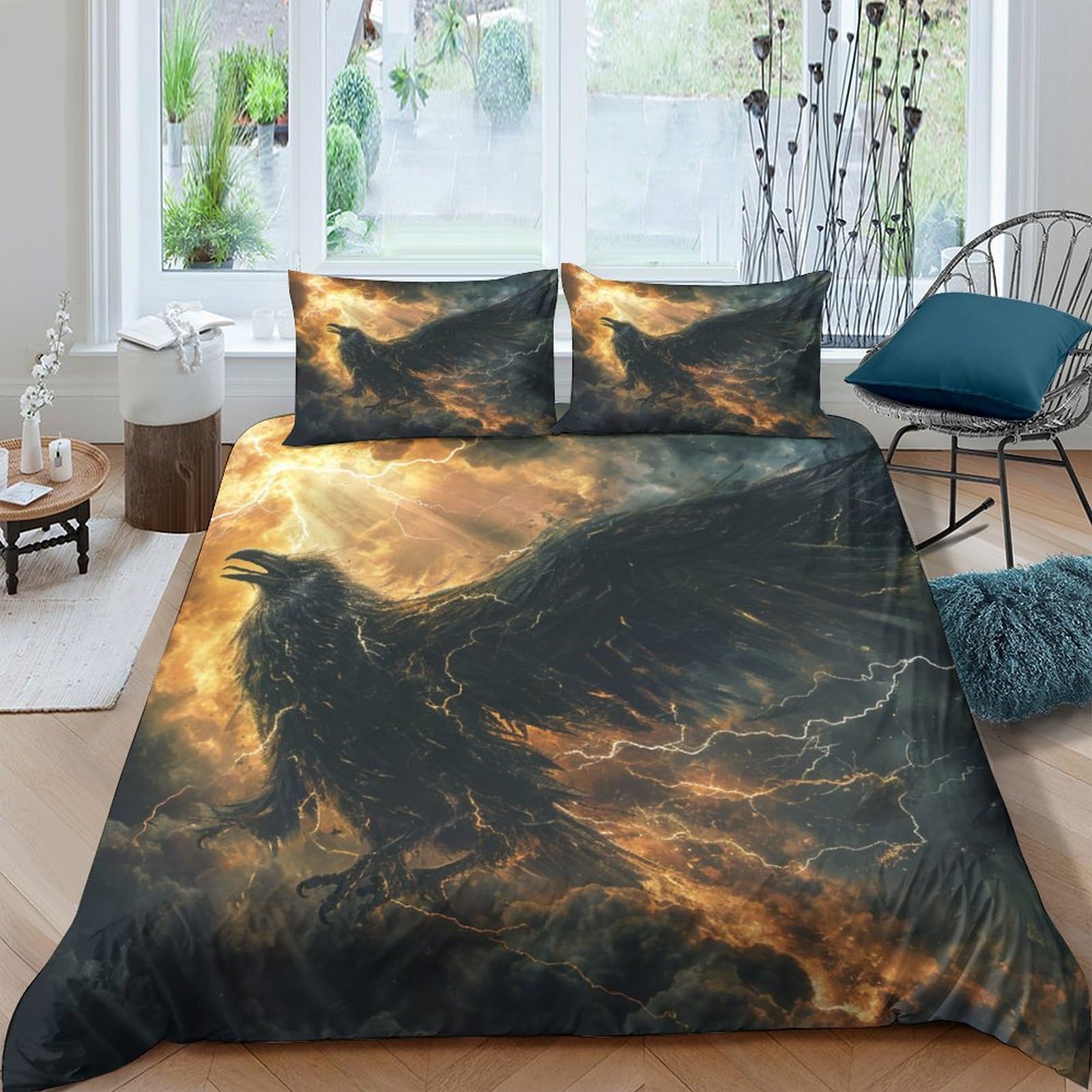 Parure de lit 200x200 microfibre facile d'entretien et housse de couette à fermeture éclair