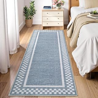 GarveeHome Washable Runner Rug 2x10 Modern Bordered Hallway Runner Rug