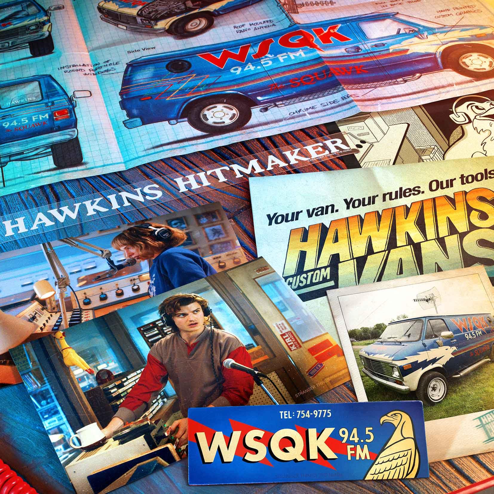 Doctor Collector Stranger Things WSQK Hawkins Hitmaker Memories Collector's Box Coffret Collector en édition limitée, Coffret métallique avec Vinyle Exclusif et répliques Officielles