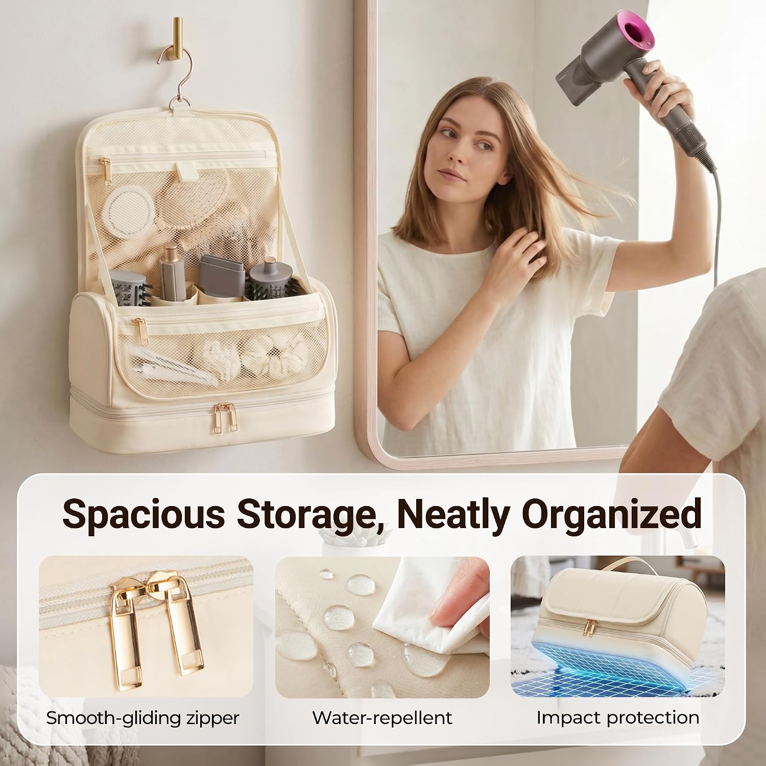 Hair Tool Organizer for Dyson Airwrap and Shark, Beige image 4
