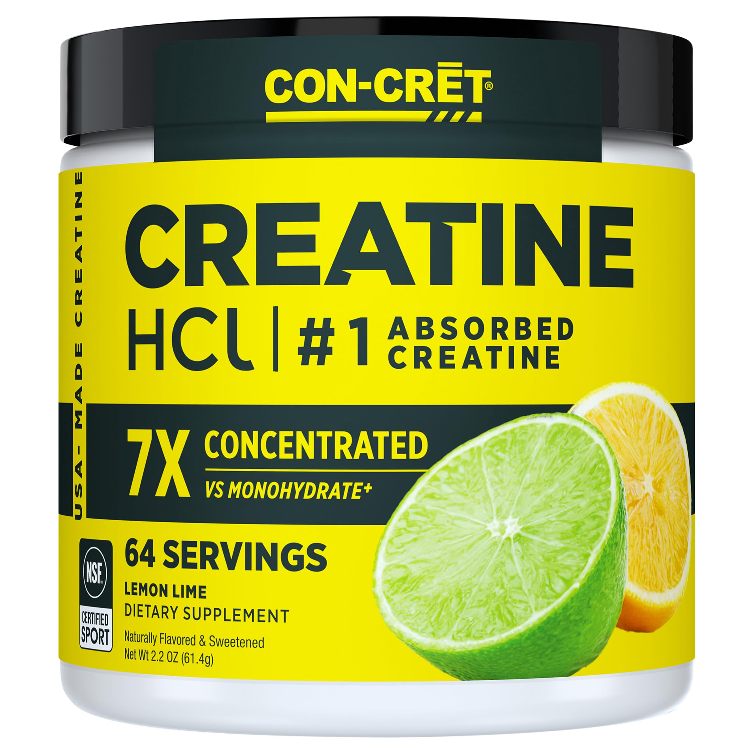 Concentrated Creatine HCL Powder - supports Muscle, Cognitive, Cellular Energy | No Bloating or Cramps | USA Made & NSF Certified | 60 Micro-dosed servings | Lemon Lime Flavour (57.6gms)-image-30