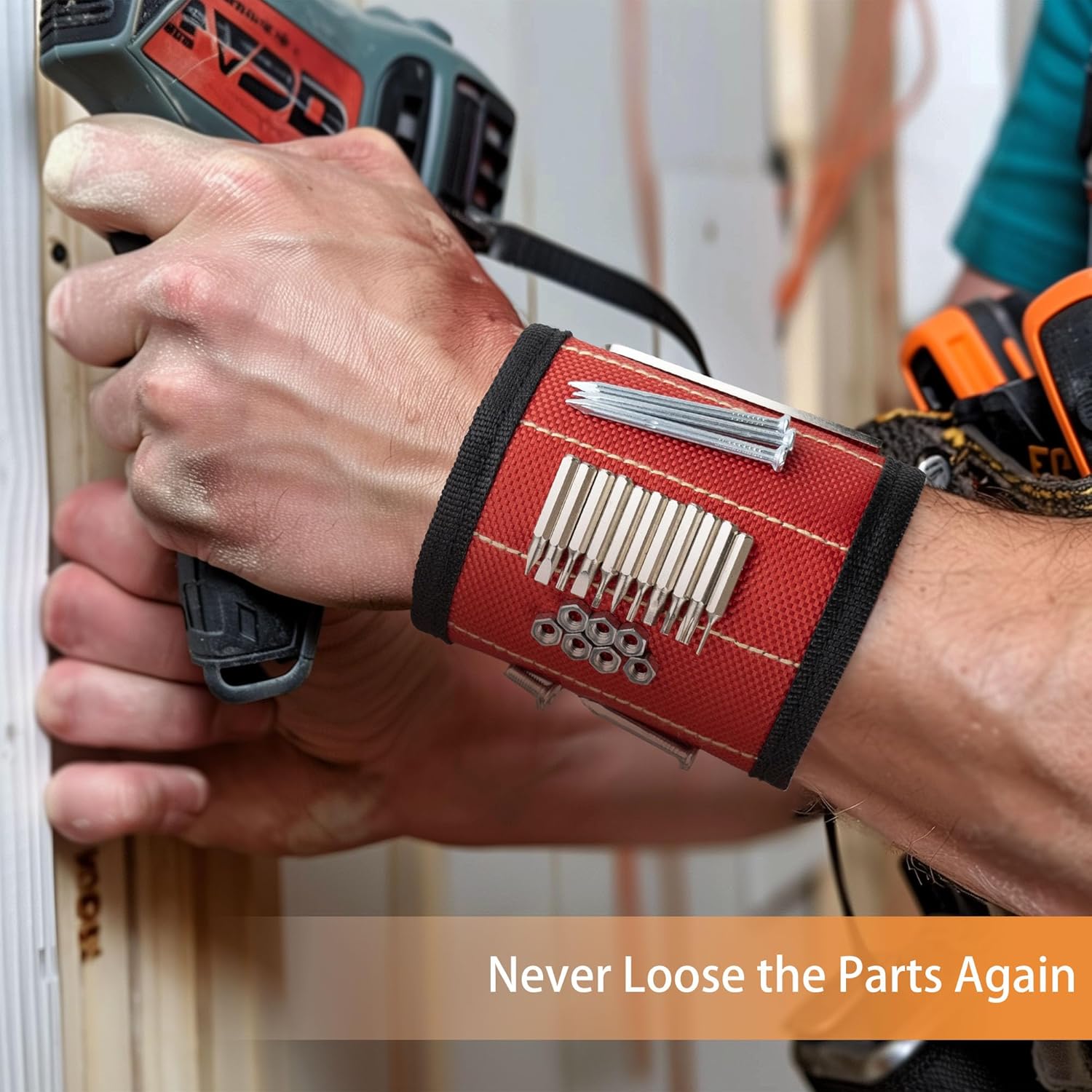 Magnetic Wristband For Tools, Wrist Magnet For Screws Nails And Drill Bits, Valentine's Day gifts For Men, Gadget Gift For Dad Him Husband Who Have Everything Wants Nothing, 2 Pack - Image 4