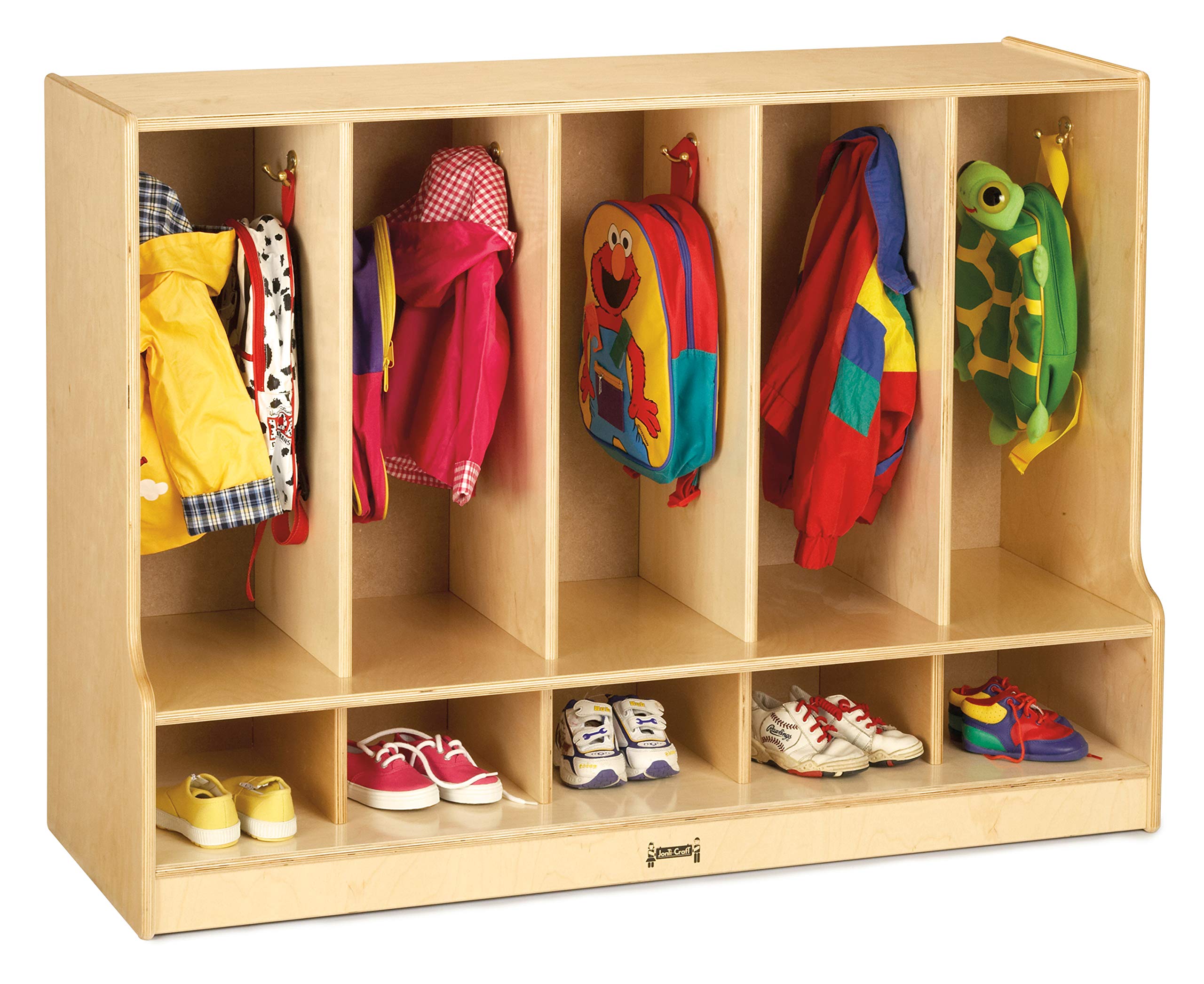 Jonti-Craft 6684JC Toddler 5 Section Coat Locker with Step, without Bins