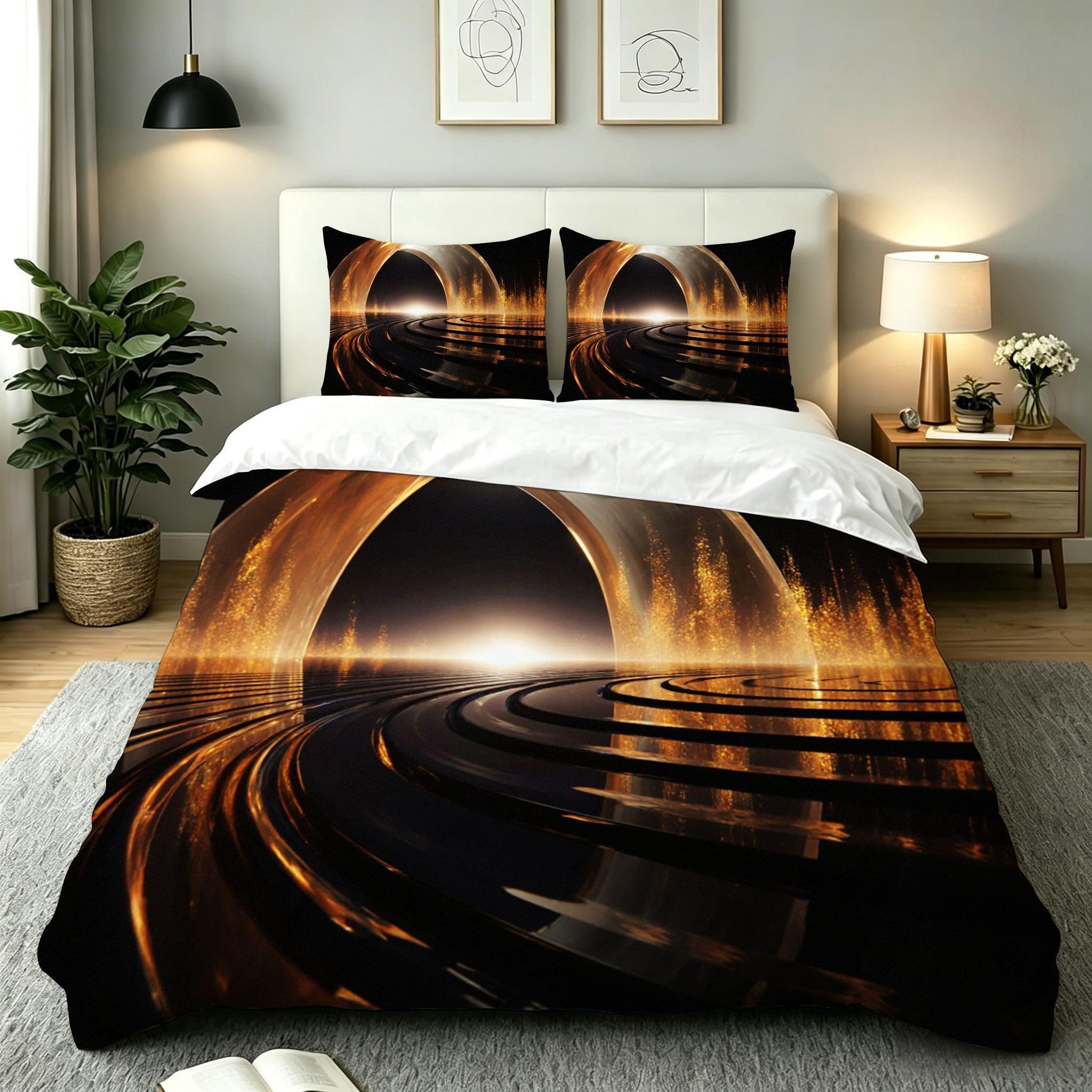 Housse de couette en microfibre jaune 220x240, le cadeau idéal adapté à Noël ou la Saint-Valentin