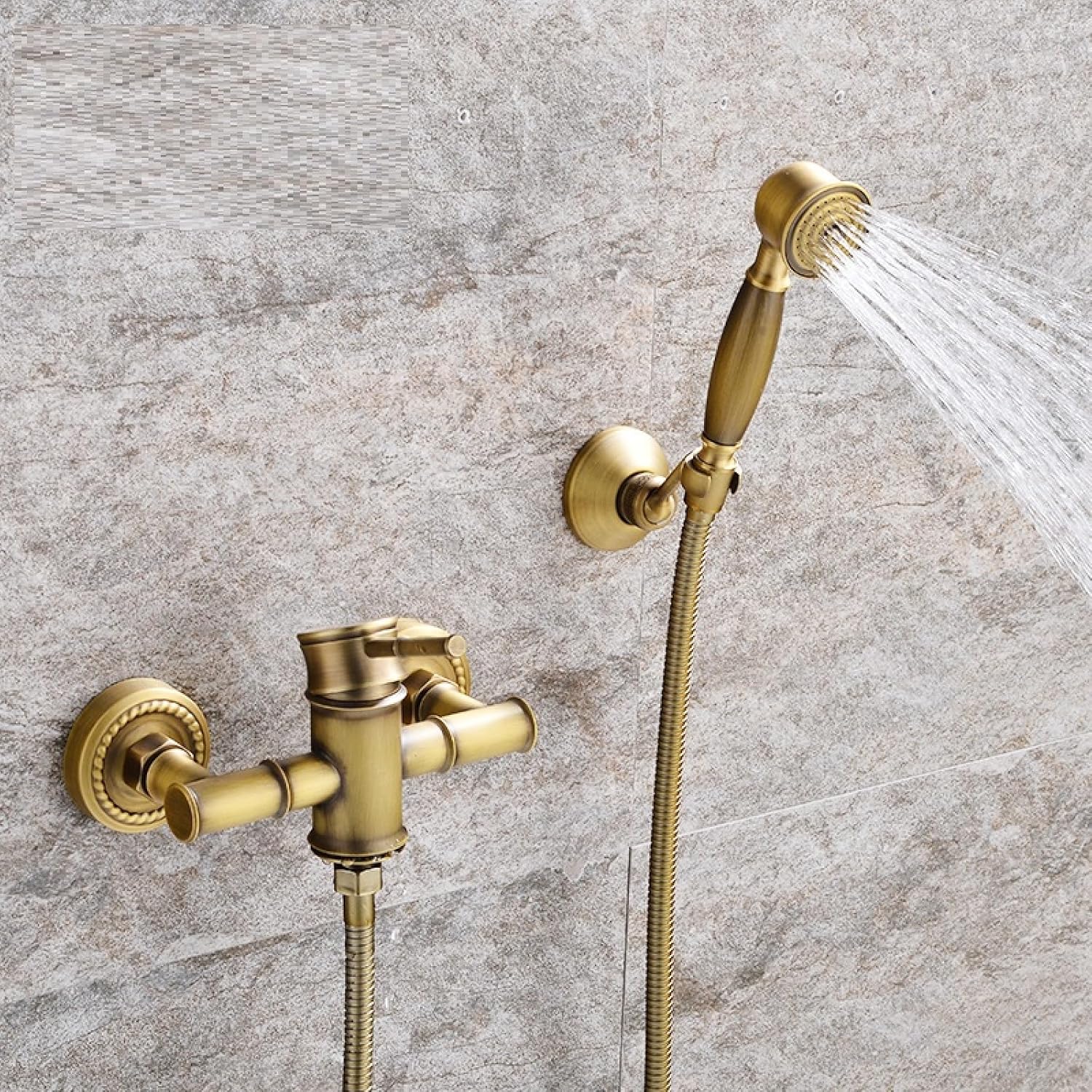 アンティーク銅製バスタブシンプルシャワー蛇口温水・冷水