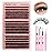 Yawamica Lash Extension Kit Wispy Volume Lash Clusters 40D+50D+60D Individual Lashes 10-18mm Eyelash Extension Kit D Curly 300pcs Eyelash Clusters with Waterproof Lash Bond and Seal and Lash Tweezers