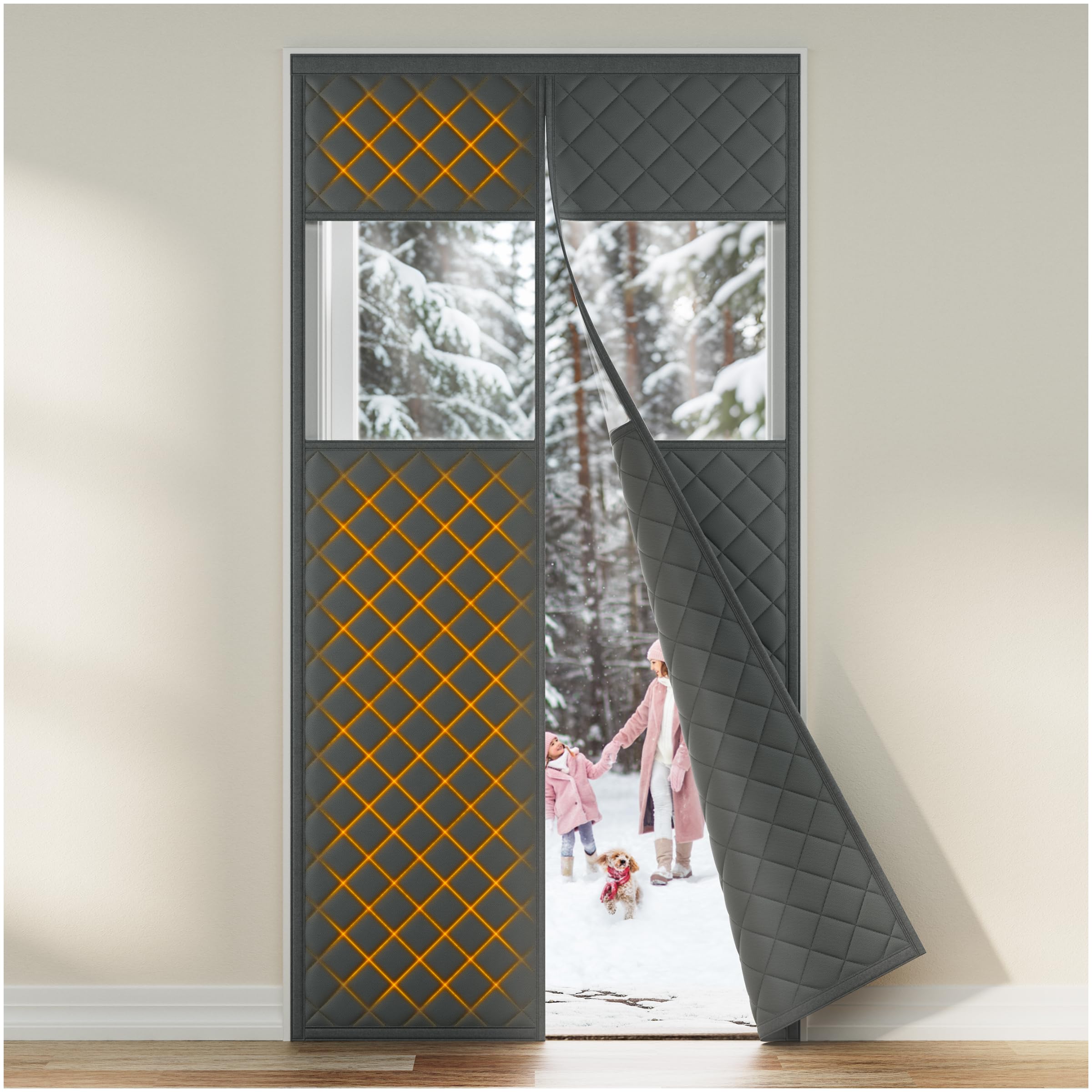 broader ブローダー　サーマル　GIGA ＸＬ　ロンハーマン Augblinds Magnetic Thermal Insulated Door Curtain Fits Door Size