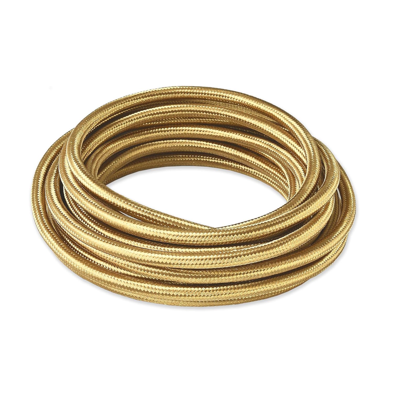 BRIGHTTIA Brass Color Cloth Covered Electrical Wire - 16Ft Textile Cable for Pendant Light Fixture and Vintage Lamp Revival - DIY Lamp Parts for Unique and Creative Lighting Projects (B069)