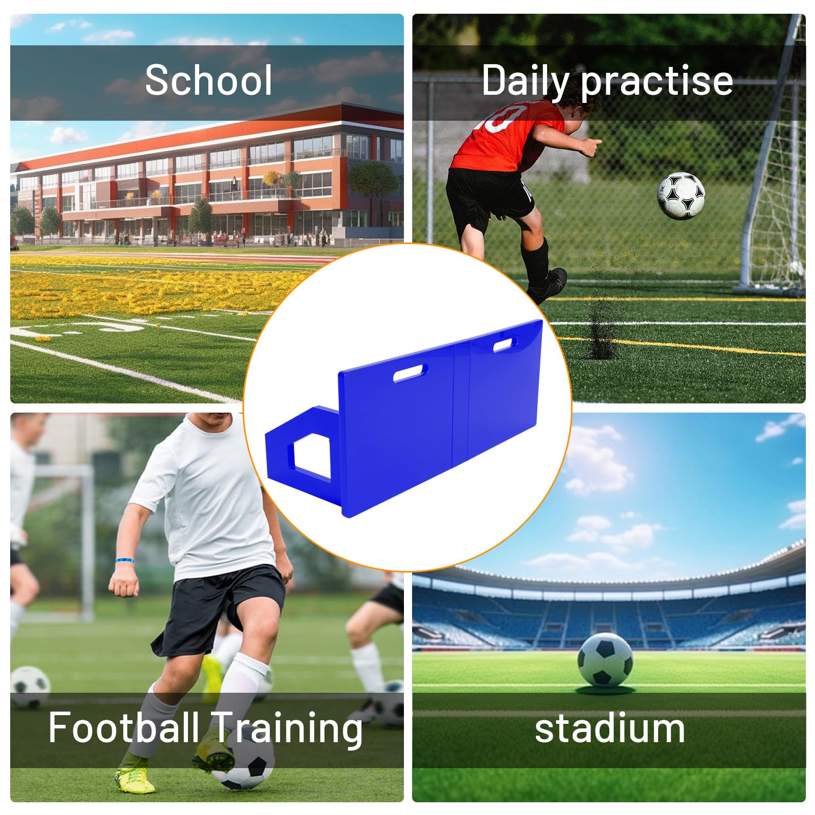 Questo tabellone di Rimbalzo per Calcio, Pieghevole, Multi-Angolo, è Un Allenatore di Calcio per l'allenamento del Campo, la Pratica delle abilità calcistiche e la Pratica del tiro. Strument