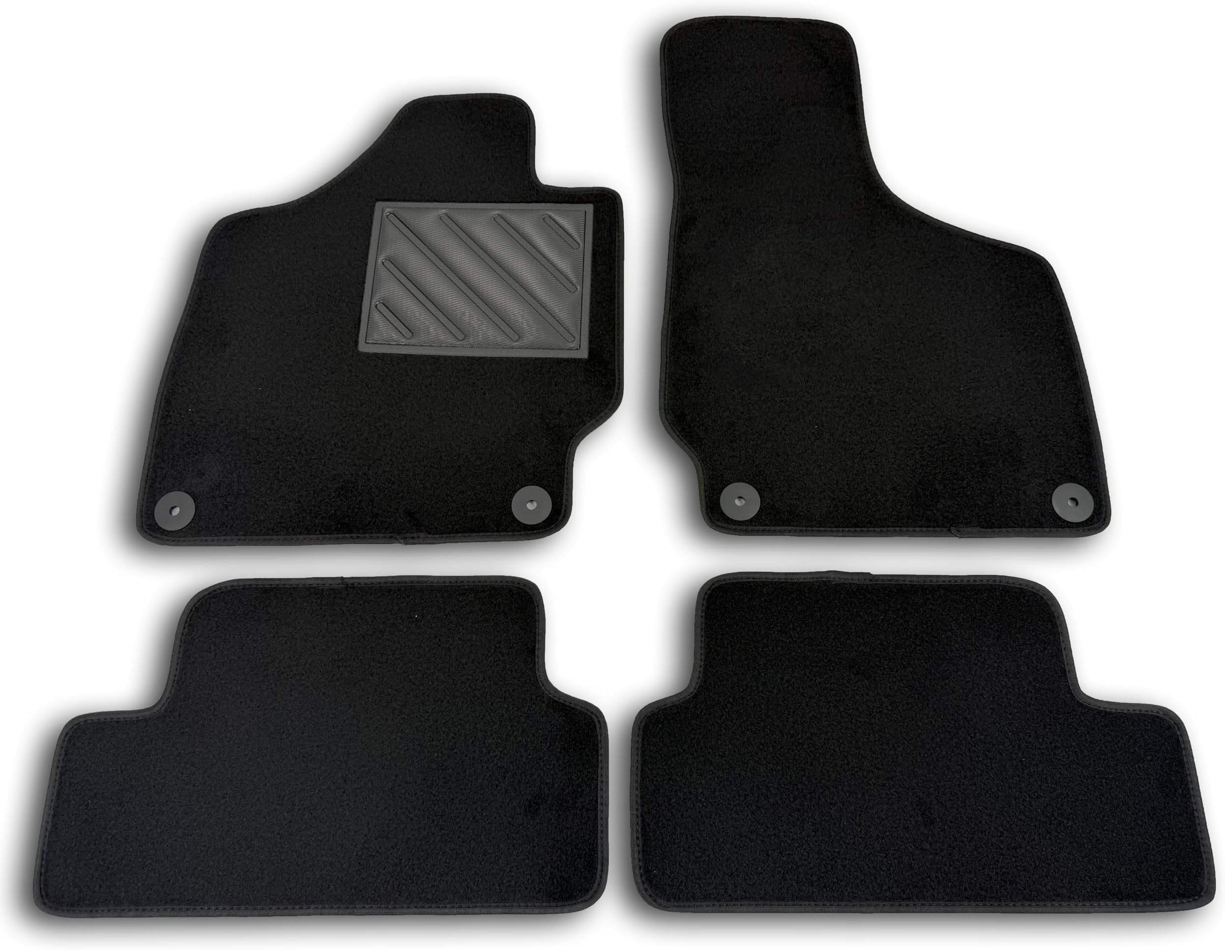 Audi TT 8J 2006 to 2014 Tailored Car Mats Non Slip Rubber Heel Pads and Fastening Buttons
