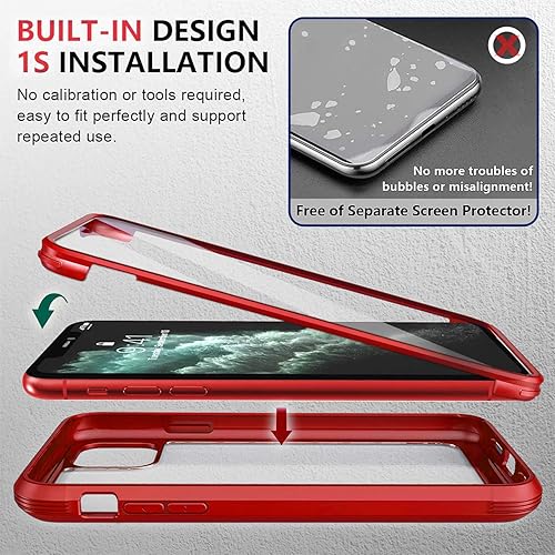 Miniatura 7 de UBUNU Funda para iPhone 13 Mini con protector de pantalla vidrio templado 9H integrado, protección de cuerpo completo 360 de doble capa protectora