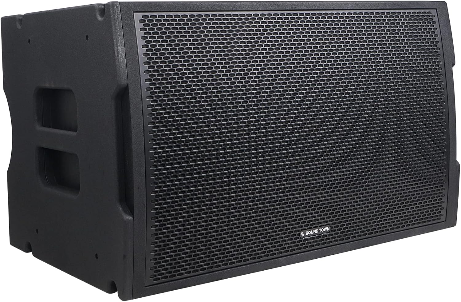 Sound Town 18" 2400W Water-Resistant Passive Line Array Subwoofer with 4.5" Voice Coil, Carbon Fiber Cone, Black (ZETHUS-IP118S)