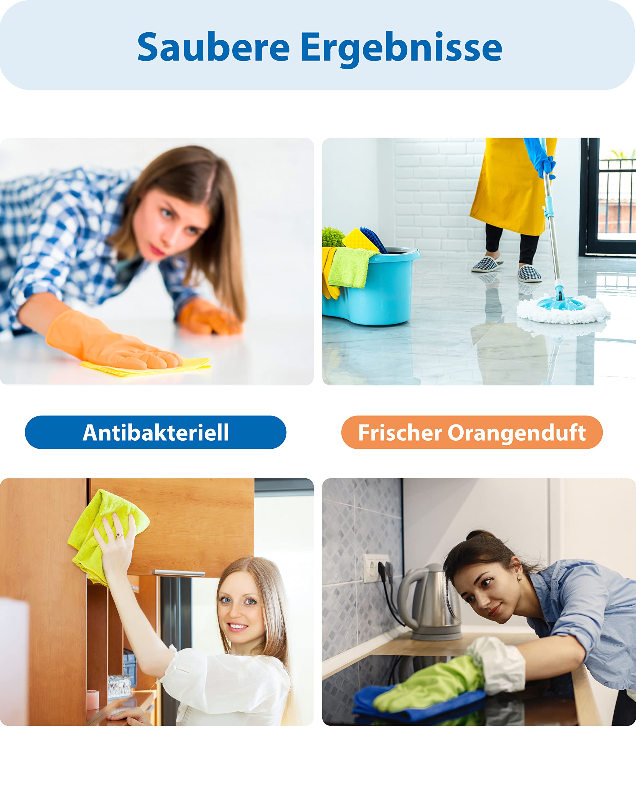 Orangenreiniger Konzentrat - ULTRA STARK - 75% Orangenterpene - 2 x 1L - biologisch abbaubar - löst hartnäckigste Verschmutzungen wie Kaugummi, Kleber, Fett & Flecken - AK VARIOCHEMIE Made in Germany
